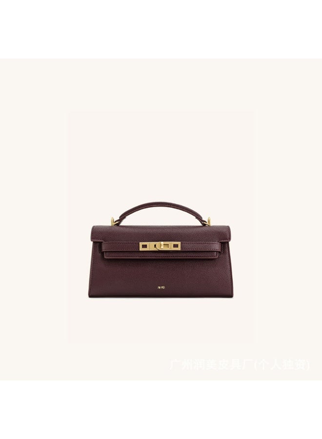 Noor Handbag, Crocodile-Embossed Kelly Style Bag, Adjustable Shoulder Strap Purse - Image 1